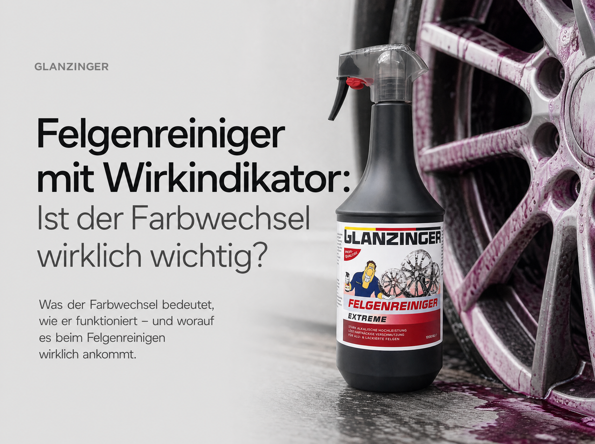 Felgenreiniger mit Wirkindikator und lila Farbwechsel bei Bremsstaub